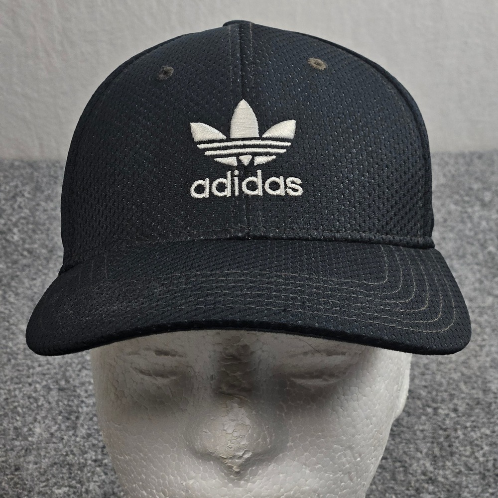 Adidas Hat Mens Cap Small Medium Black Mesh Stretch Performance Golf Active